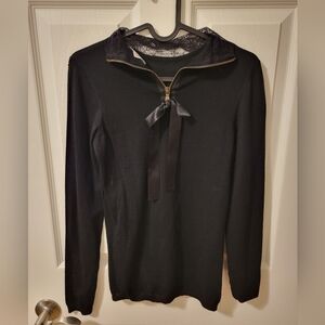 RED Valentino Black Sweater with Ribbon Detail